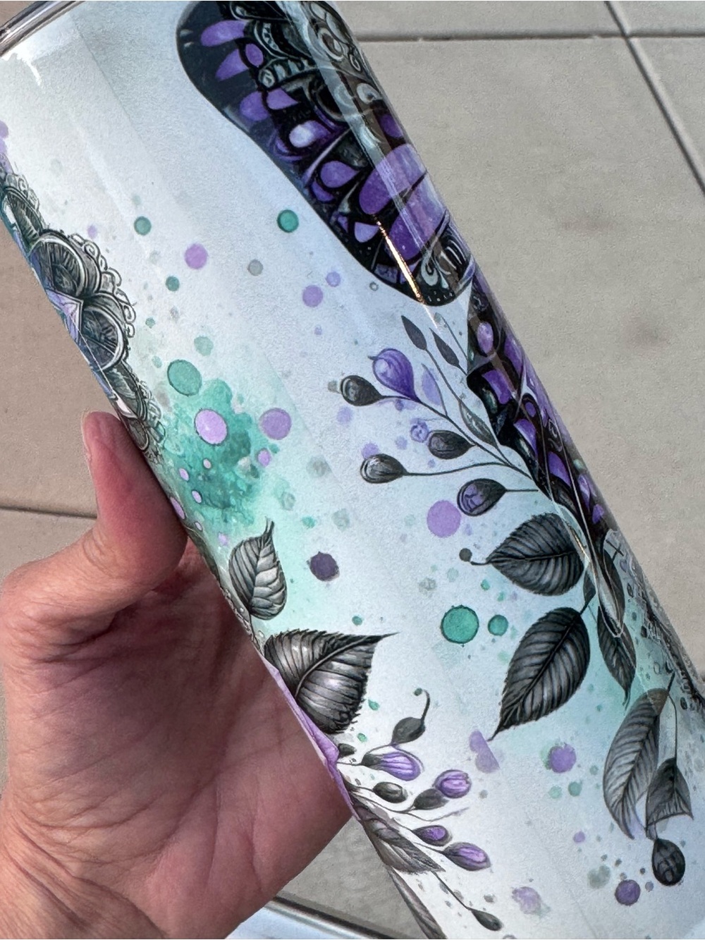 Stronger than the storm butterfly tumbler 20 oz - Picture 6 of 10